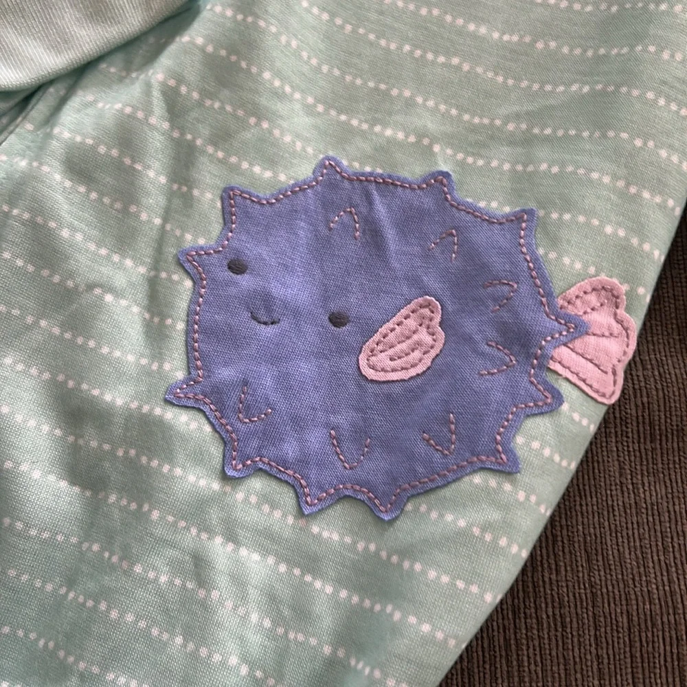 Carters Poof Fish Cotton Footie Pajama 2piece bundle 5T NWT